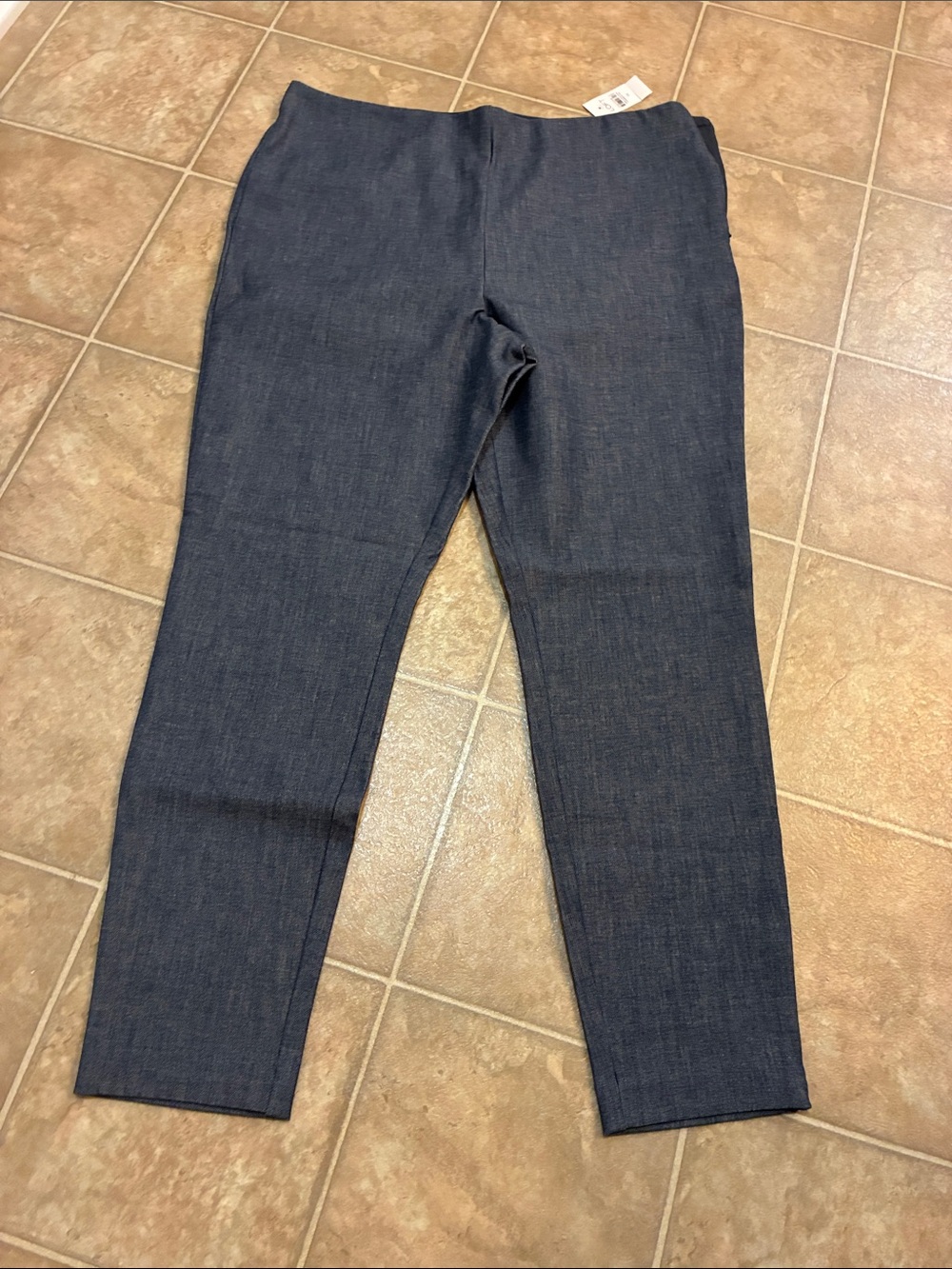 LOFT Dark Indigo Straight Leg Women's Pants high waist skinny side zip